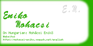 eniko mohacsi business card